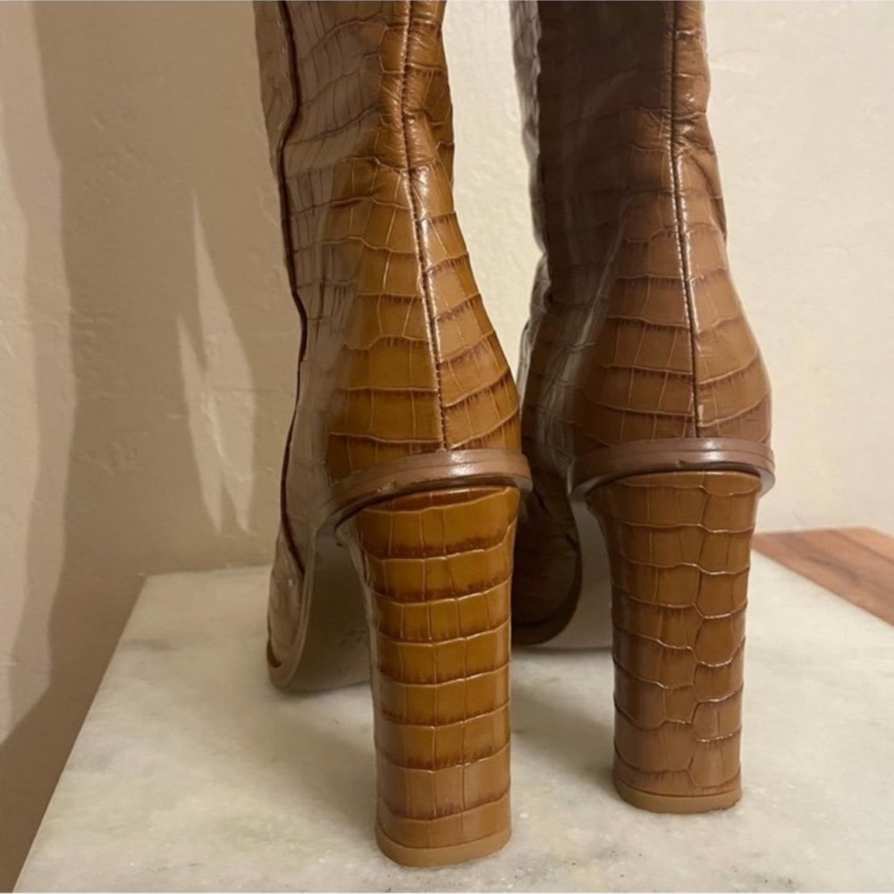 Maxmara over the knee croc embossed boots - Picture 7 of 10